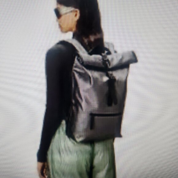 RAINS | Roll-top Rucksack Metallic Grey. NWT. - Picture 1 of 8